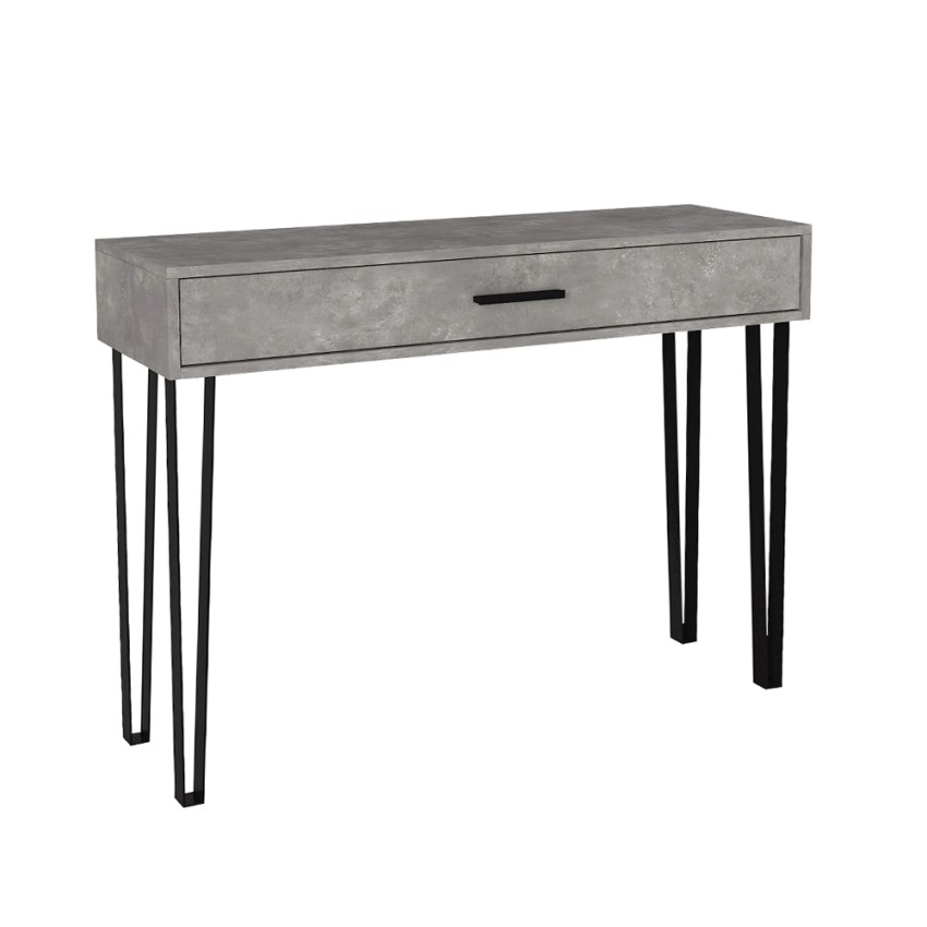 Κονσόλα Rochel χρώμα γκρι σκυροδέματος 120x35x89,8εκ.