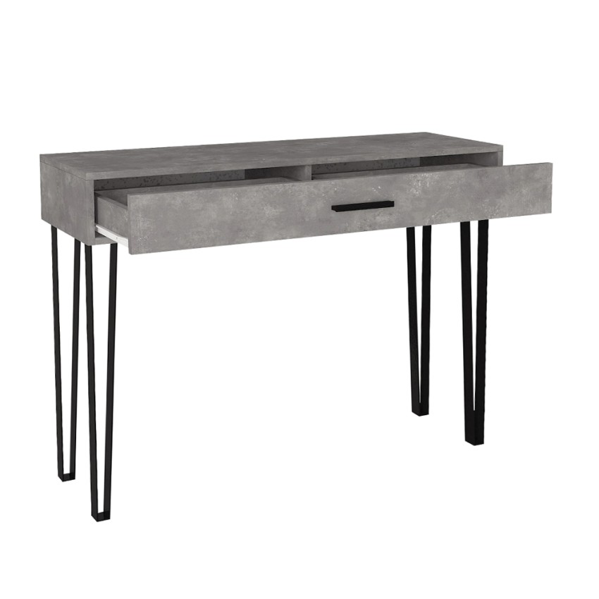 Κονσόλα Rochel χρώμα γκρι σκυροδέματος 120x35x89,8εκ.