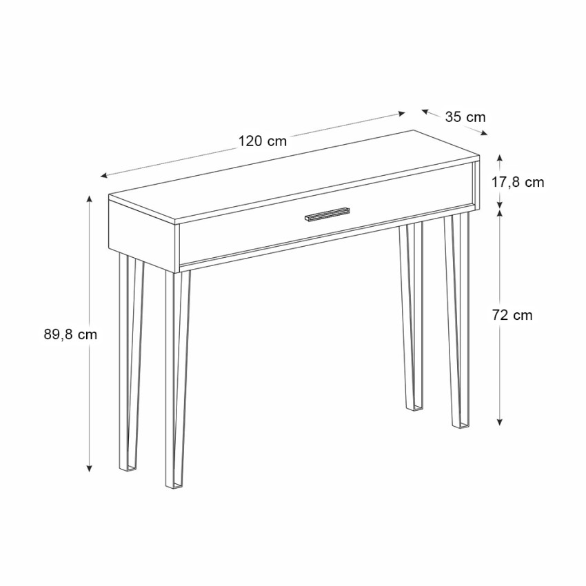 Κονσόλα Rochel χρώμα γκρι σκυροδέματος 120x35x89,8εκ.