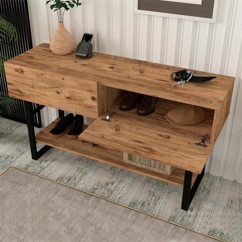 Κονσόλα μελαμίνης Aron χρώμα atlantic pine 138,8x41x75,7εκ.
