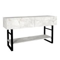 Κονσόλα Aron χρώμα λευκό εφέ μαρμάρου 138,8x41x75,7εκ.