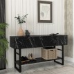 Κονσόλα Aron χρώμα μαύρο εφέ μαρμάρου 138,8x41x75,7εκ.