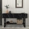 Κονσόλα Aron χρώμα μαύρο εφέ μαρμάρου 138,8x41x75,7εκ.