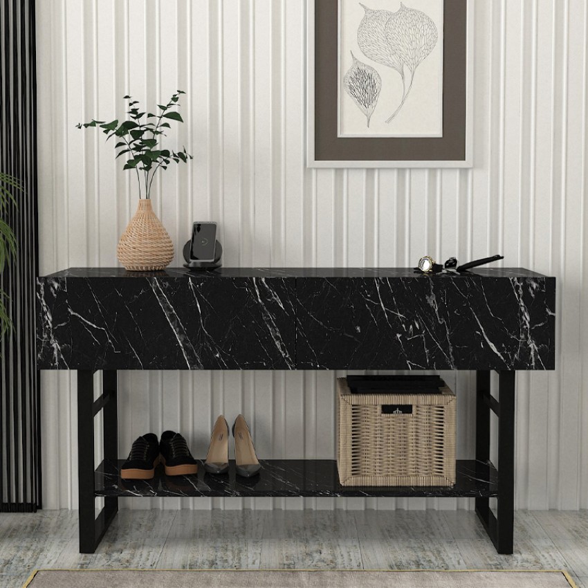 Κονσόλα Aron χρώμα μαύρο εφέ μαρμάρου 138,8x41x75,7εκ.