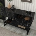 Κονσόλα Aron χρώμα μαύρο εφέ μαρμάρου 138,8x41x75,7εκ.