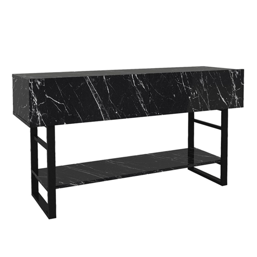 Κονσόλα Aron χρώμα μαύρο εφέ μαρμάρου 138,8x41x75,7εκ.