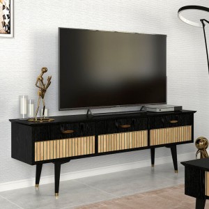 Έπιπλο τηλεόρασης Bolea χρώμα modern black 150x35x49,7 εκ. Έπιπλο τηλεόρασης Bolea χρώμα modern black 150x35x49,7 εκ.