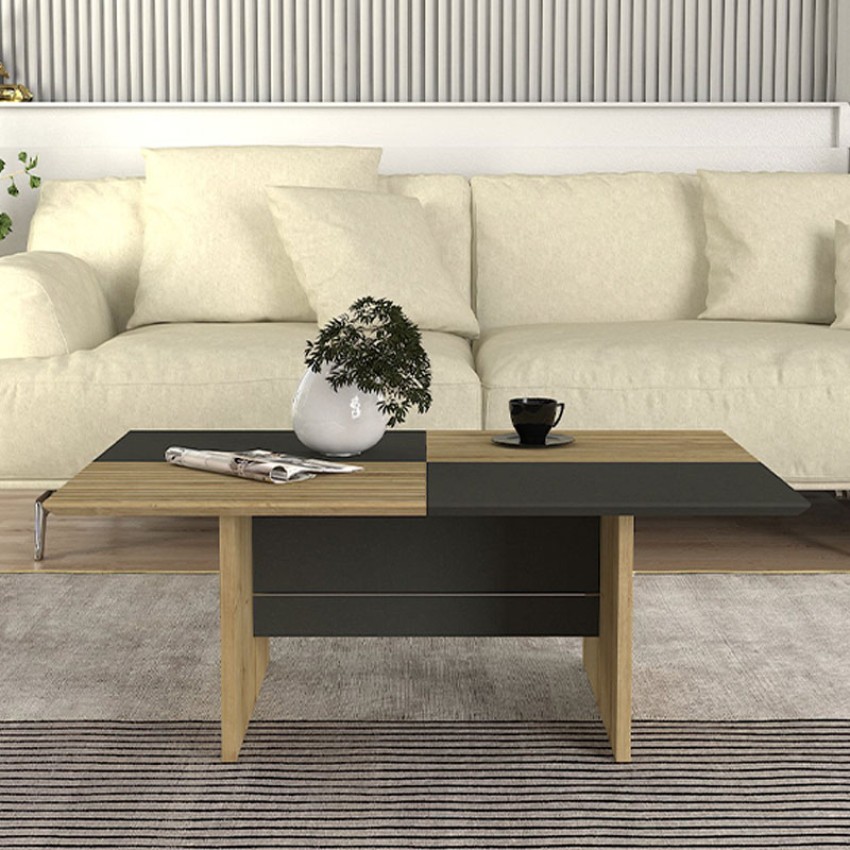 Τραπεζάκι σαλονιού Venita χρώμα sapphire oak - ανθρακί 90x60x33,8εκ.