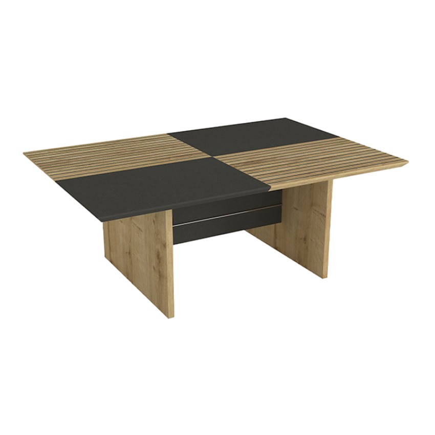 Τραπεζάκι σαλονιού Venita χρώμα sapphire oak - ανθρακί 90x60x33,8εκ.