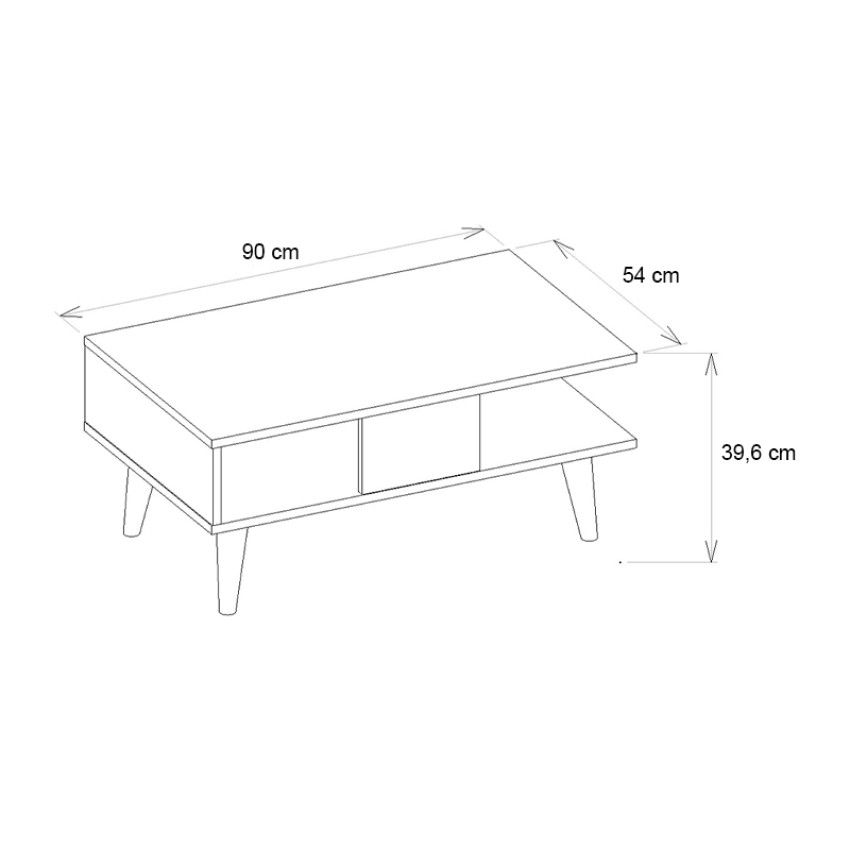 Τραπεζάκι σαλονιού Andros χρώμα καρυδί - μαύρο εφέ μαρμάρου 90x54x39,6εκ.