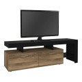 Έπιπλο τηλεόρασης Acnes χρώμα μαύρο - καρυδί 160x40x53εκ.