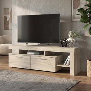 Έπιπλο Τηλεόρασης Acnes Χρώμα Travertine 160x40x53εκ.