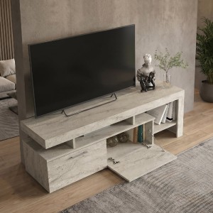 Έπιπλο Τηλεόρασης Acnes Χρώμα Travertine 160x40x53εκ.