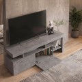 Έπιπλο τηλεόρασης Acnes γκρι σκυροδέματος 160x40x53 εκ. με ντουλάπια και ράφια