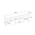 Έπιπλο τηλεόρασης Acnes γκρι σκυροδέματος 160x40x53 εκ. με ντουλάπια και ράφια