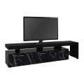 Έπιπλο τηλεόρασης Acnes χρώμα μαύρο - μαύρο εφέ μαρμάρου 220x40x52εκ.