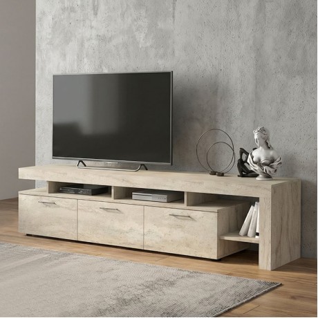 Έπιπλο τηλεόρασης Acnes χρώμα travertine 220x40x52εκ.