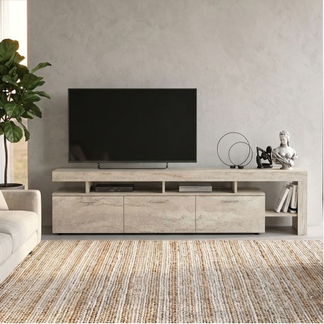 Έπιπλο τηλεόρασης Acnes χρώμα travertine 220x40x52εκ.