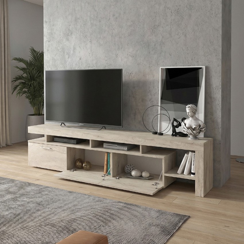 Έπιπλο τηλεόρασης Acnes χρώμα travertine 220x40x52εκ.