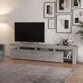Μοντέρνο Έπιπλο TV Γκρι Σκυροδέματος με Αποθηκευτικούς Χώρους