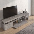 Μοντέρνο Έπιπλο TV Γκρι Σκυροδέματος με Αποθηκευτικούς Χώρους
