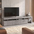Μοντέρνο Έπιπλο TV Γκρι Σκυροδέματος με Αποθηκευτικούς Χώρους