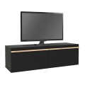 Έπιπλο τηλεόρασης επιτοίχιο Morel με LED χρώμα μαύρο 140x41,8x40εκ.