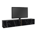 Έπιπλο τηλεόρασης επιτοίχιο Figure με LED χρώμα μαύρο εφέ μαρμάρου 181,8x31,7x30εκ.
