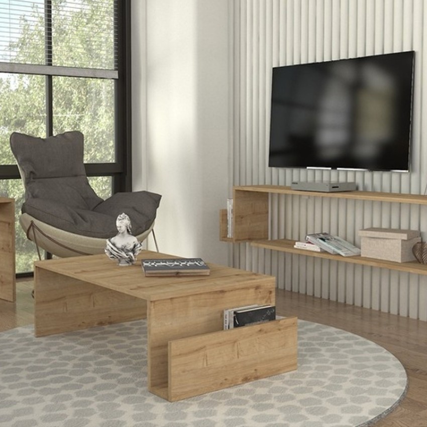 Τραπεζάκι σαλονιού Regnar χρώμα sapphire oak 100,6x55x31,8εκ.