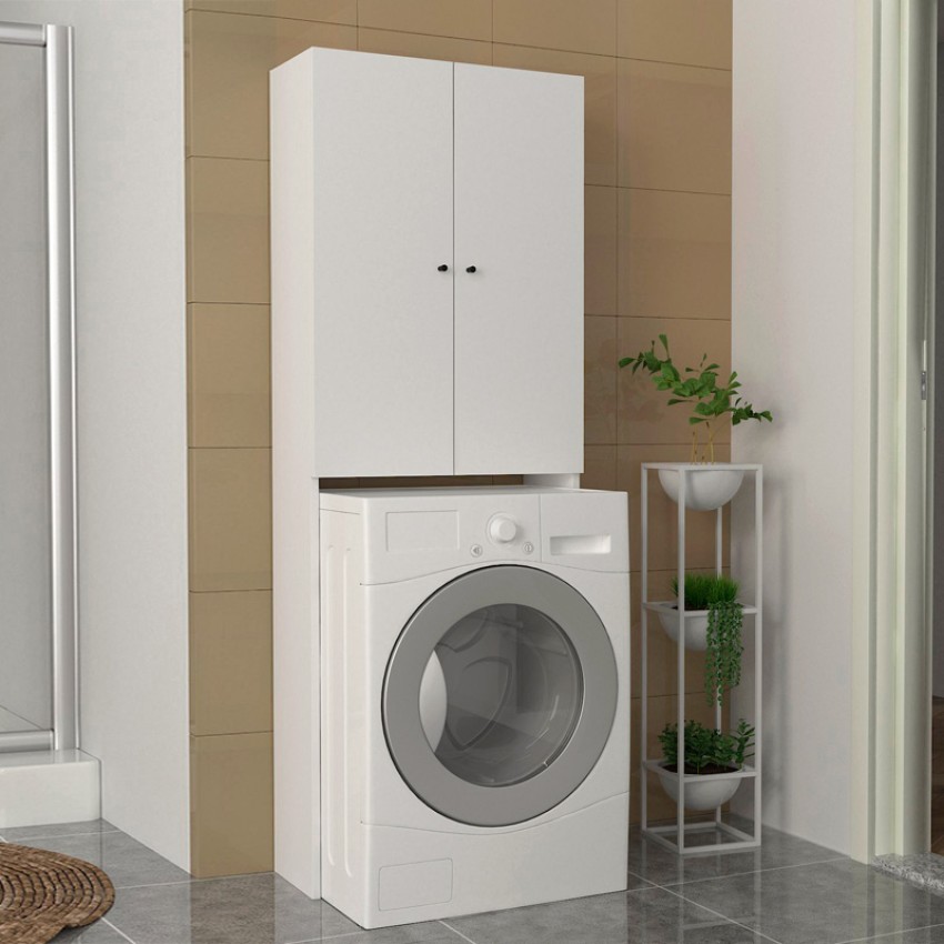 Έπιπλο πλυντηρίου Romme χρώμα λευκό 65x27,1x180εκ.