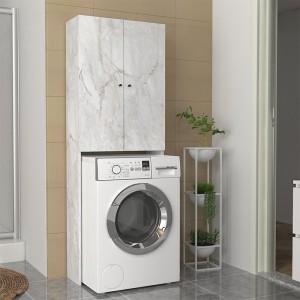 Έπιπλο πλυντηρίου Romme χρώμα λευκό εφέ μαρμάρου 65x27,1x180εκ. Έπιπλο πλυντηρίου Romme χρώμα λευκό εφέ μαρμάρου 65x27,1x180εκ.