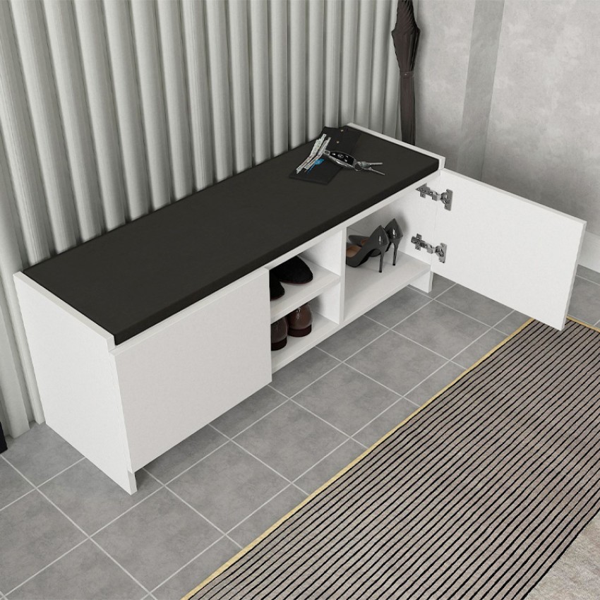 Παπουτσοθήκη Verly χρώμα λευκό 110x33,2x43εκ.