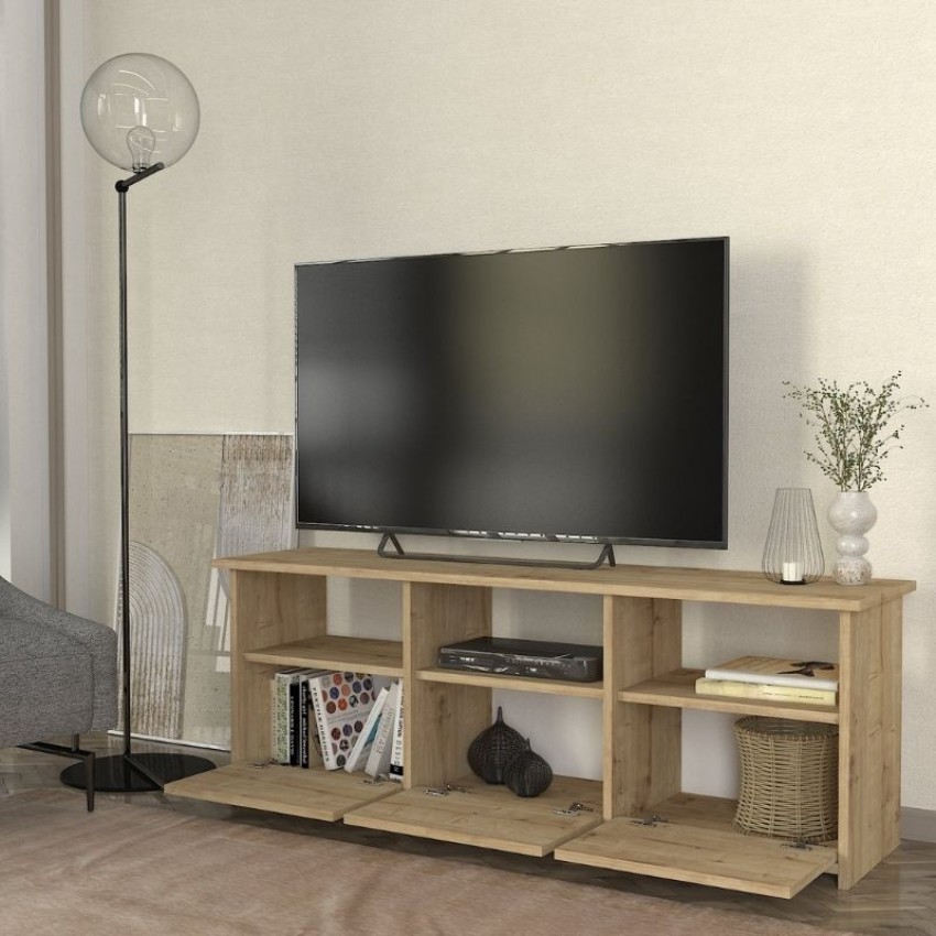 Έπιπλο τηλεόρασης Mahen χρώμα sapphire oak 140x35x49,8εκ.