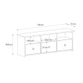 Έπιπλο τηλεόρασης Mahen χρώμα sapphire oak 140x35x49,8εκ.