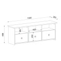Έπιπλο τηλεόρασης Mahen χρώμα sapphire oak 140x35x49,8εκ.