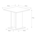 Τραπέζι Allos χρώμα sapphire oak 75x75x77εκ.