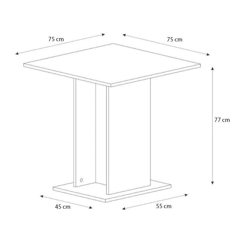 Τραπέζι Allos χρώμα sapphire oak 75x75x77εκ.