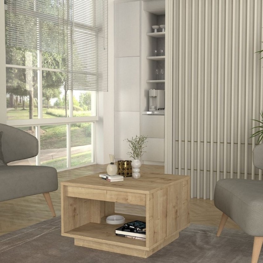 Τραπεζάκι σαλονιού Onda χρώμα sapphire oak 60x60x40εκ.