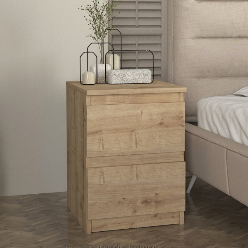 Κομοδίνο Breve χρώμα sapphire oak 39,8x41,8x55εκ.