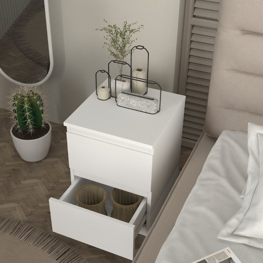 Κομοδίνο Breve χρώμα λευκό 39,8x41,8x55εκ.