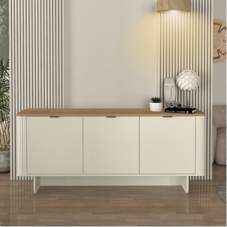Μπουφές Bohema χρώμα ivory - sepet oak 180x47x76,6εκ.