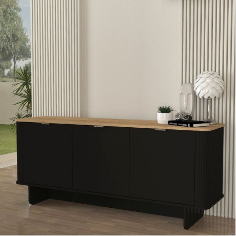 Μπουφές Bohema χρώμα μαύρο - sepet oak 180x47x76,6εκ.