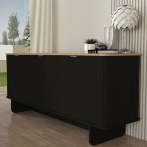 Μπουφές Bohema χρώμα μαύρο - sepet oak 180x47x76,6εκ.