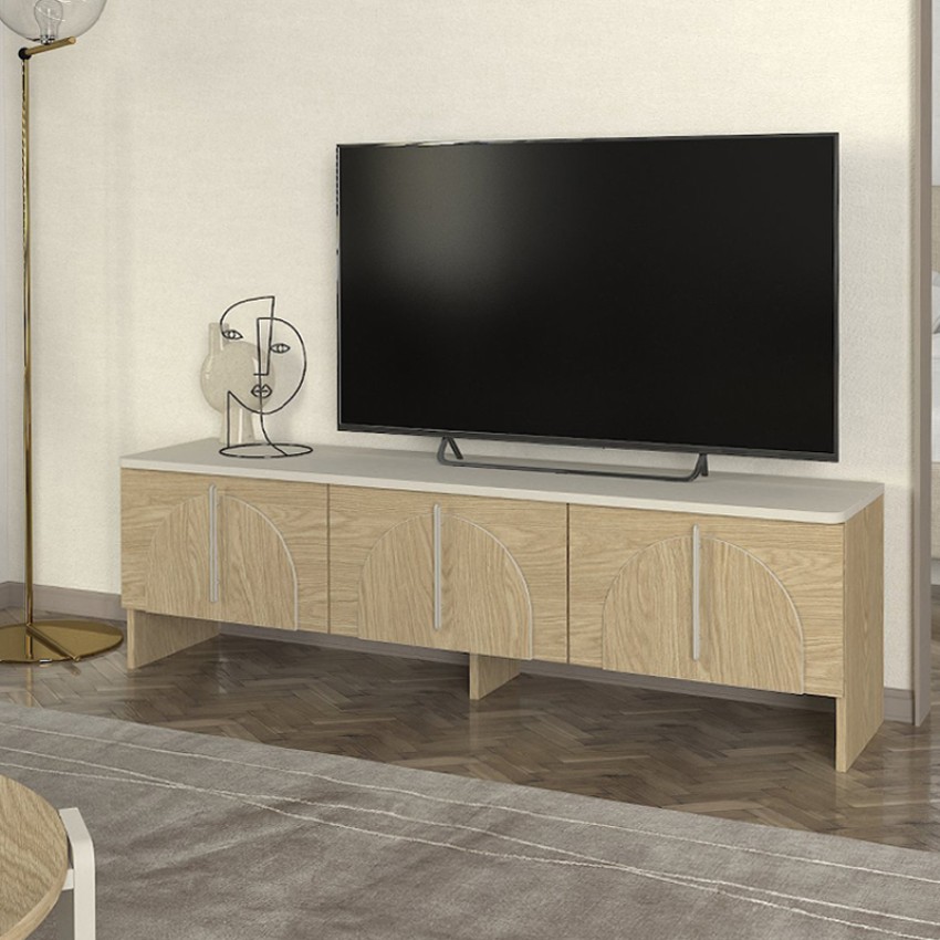 Έπιπλο τηλεόρασης Rebel χρώμα rota oak - sandstone 150x35x45εκ.