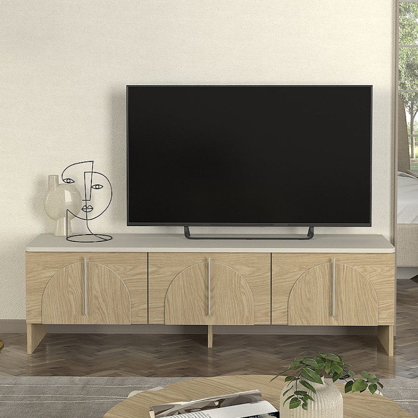 Έπιπλο τηλεόρασης Rebel χρώμα rota oak - sandstone 150x35x45εκ.