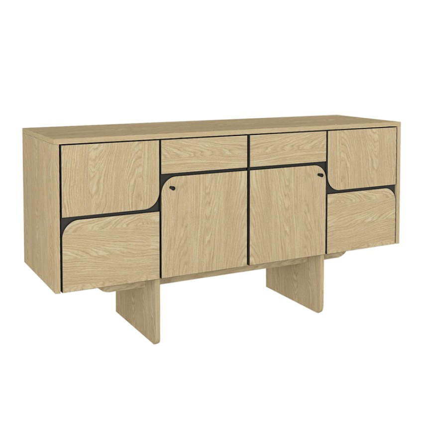 Μπουφές Lava χρώμα rota oak - ανθρακί 150x44,6x76εκ.