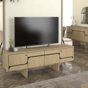 Έπιπλο τηλεόρασης Lava χρώμα rota oak - ανθρακί 150x35x51,3εκ.