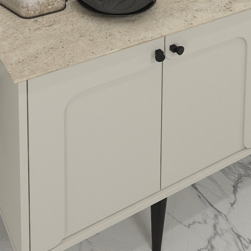 Μπουφές Sevilla χρώμα sandstone - travertine 150x44,6x72,2εκ.