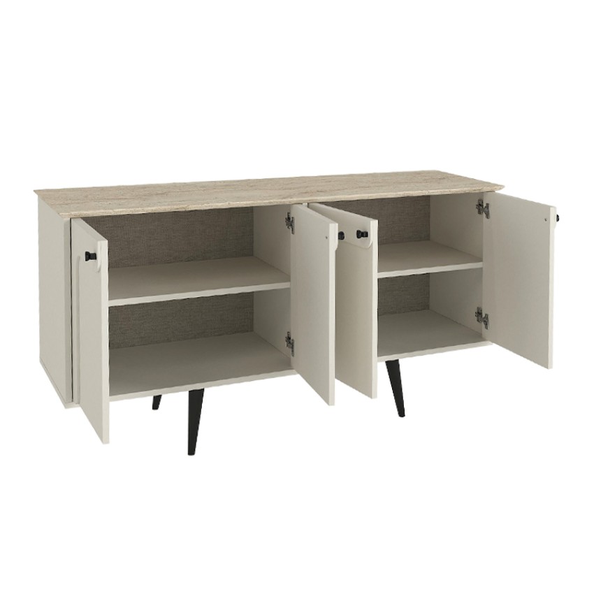 Μπουφές Sevilla χρώμα sandstone - travertine 150x44,6x72,2εκ.