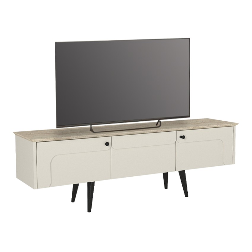 Έπιπλο τηλεόρασης Sevilla χρώμα sandstone - travertine 150x35x45,6εκ.